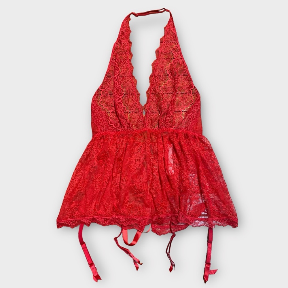 Victoria's Secret Red Lace Chemise